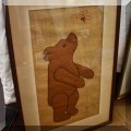 A44. Burlap bear textile art. 
